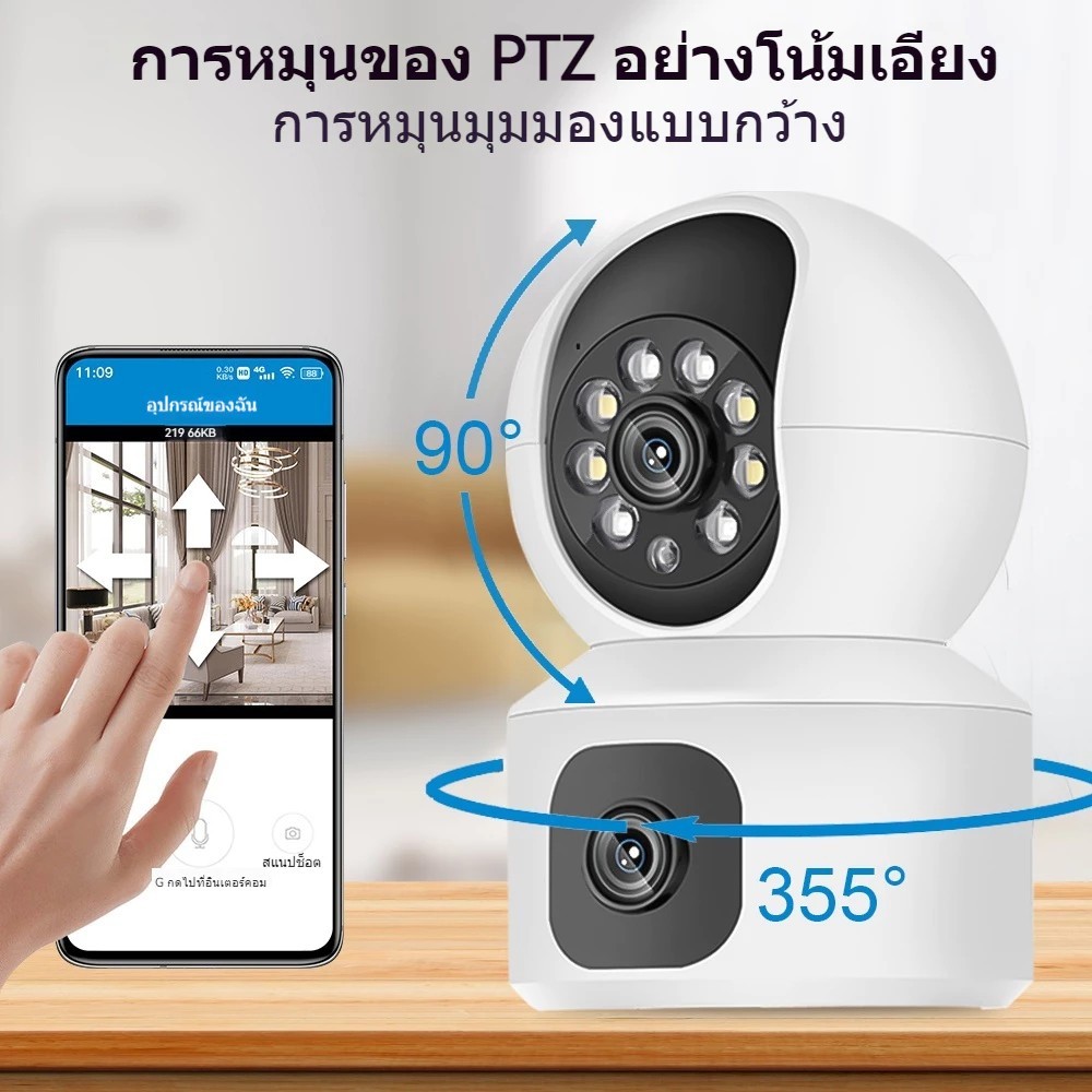 【ซื้อ1แถม1 ร้านไทยได้ของเร็ว】คู่เลนส์ กล้องวงจรปิดไร้สาย IP Camera 5Gwifi full HD 5MP กล้องอินฟาเรด กล้องวงจรปิด