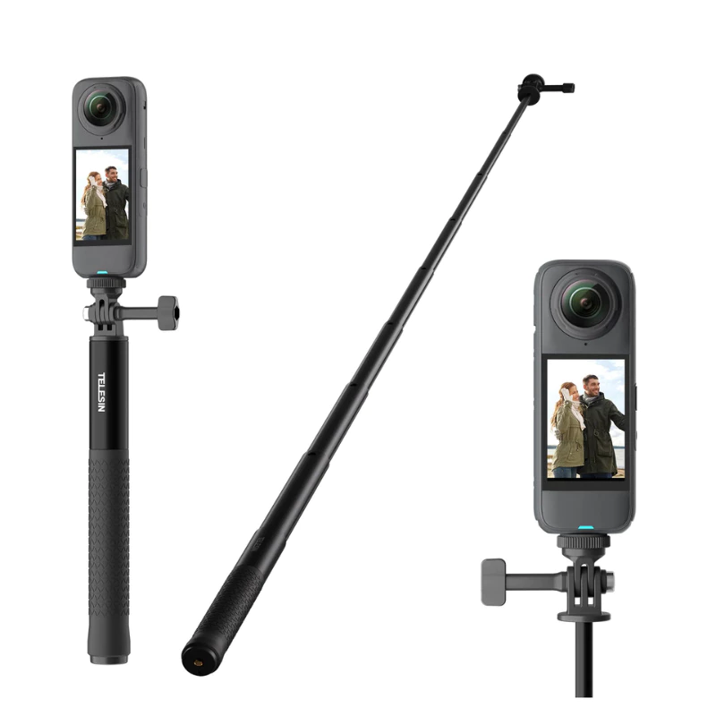 Telesin GoPro , Insta360 , DJI Osmo360 , 5Pro / 4 / 3 Aluminum high strength selfie stick 90 /120/150cm thumbnail 3