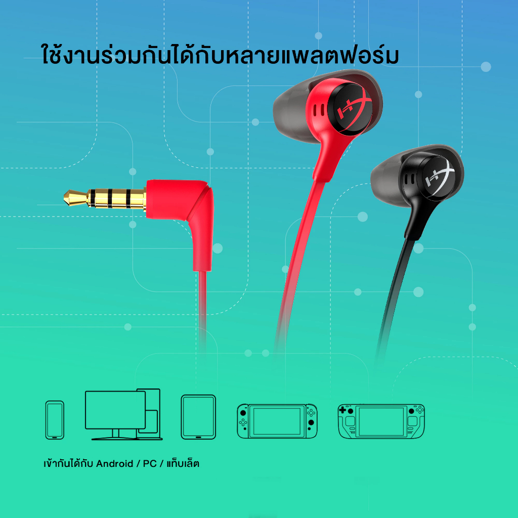 HyperX Cloud Earbuds II หูฟังเอียร์บัดเกมมิ่งพร้อมไมโครโฟน (รับประกัน 24เดือน)