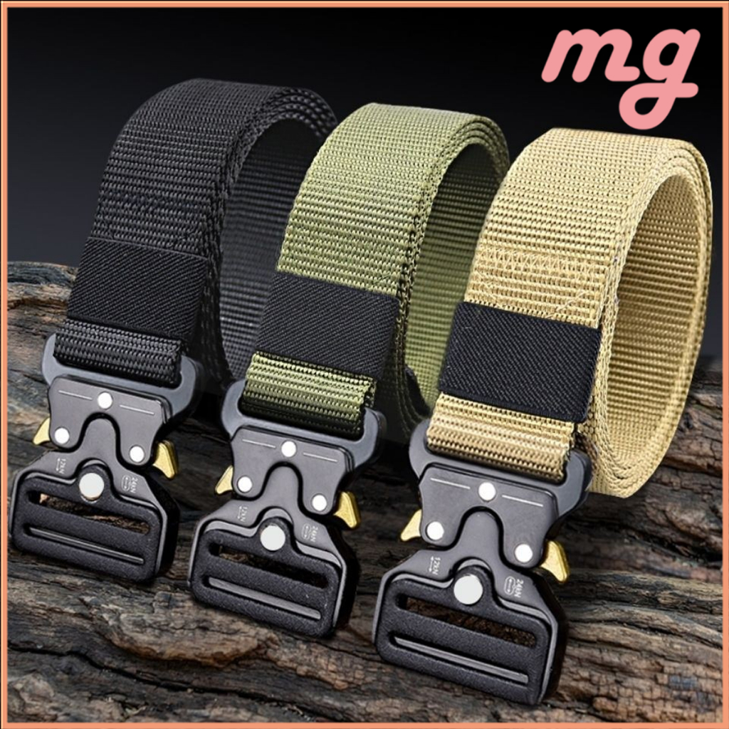 [ส่งจากกทม]แฟชั่นเกาหลี เข็มขัดยุทธวิธี เข็มขัดผ้าใบไนลอน เข็มขัดแฟนทหารหัวเข็มขัดโลหะผสมเข็มขัดกลางแจ้งหัวเข็มขัดUnisex