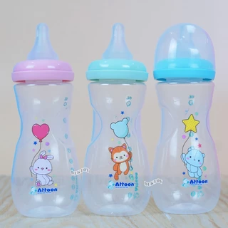Attoon ขวดนมแอทตูน คอแคบ,คอกว้าง พร้อมจุก Antichoke ไม่ดูดไม่ไหล ขนาด4ออนซ์/5ออนซ์/8ออนซ์ และ9ออนซ์