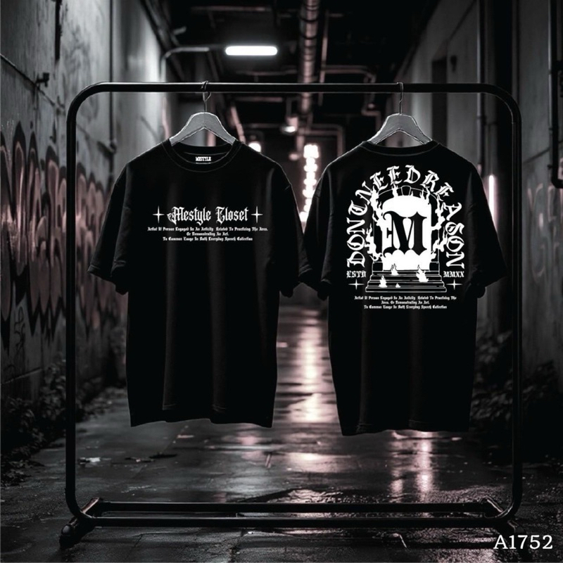 เสื้อยืด ผ้าCotton100% สกรีน หน้า-หลังแบบดิจิตอล เนื้อผ้าหนานุ่ม A1752-แขนสั้น