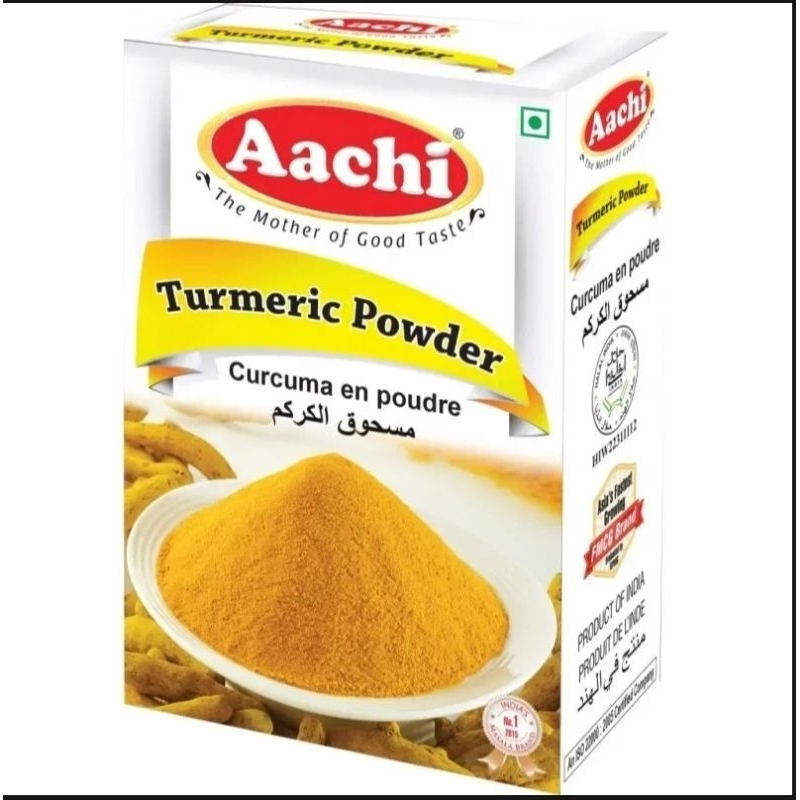 ขมิ้นผง อินเดีย Turmeric Powder 100% Aachi Masala Powder