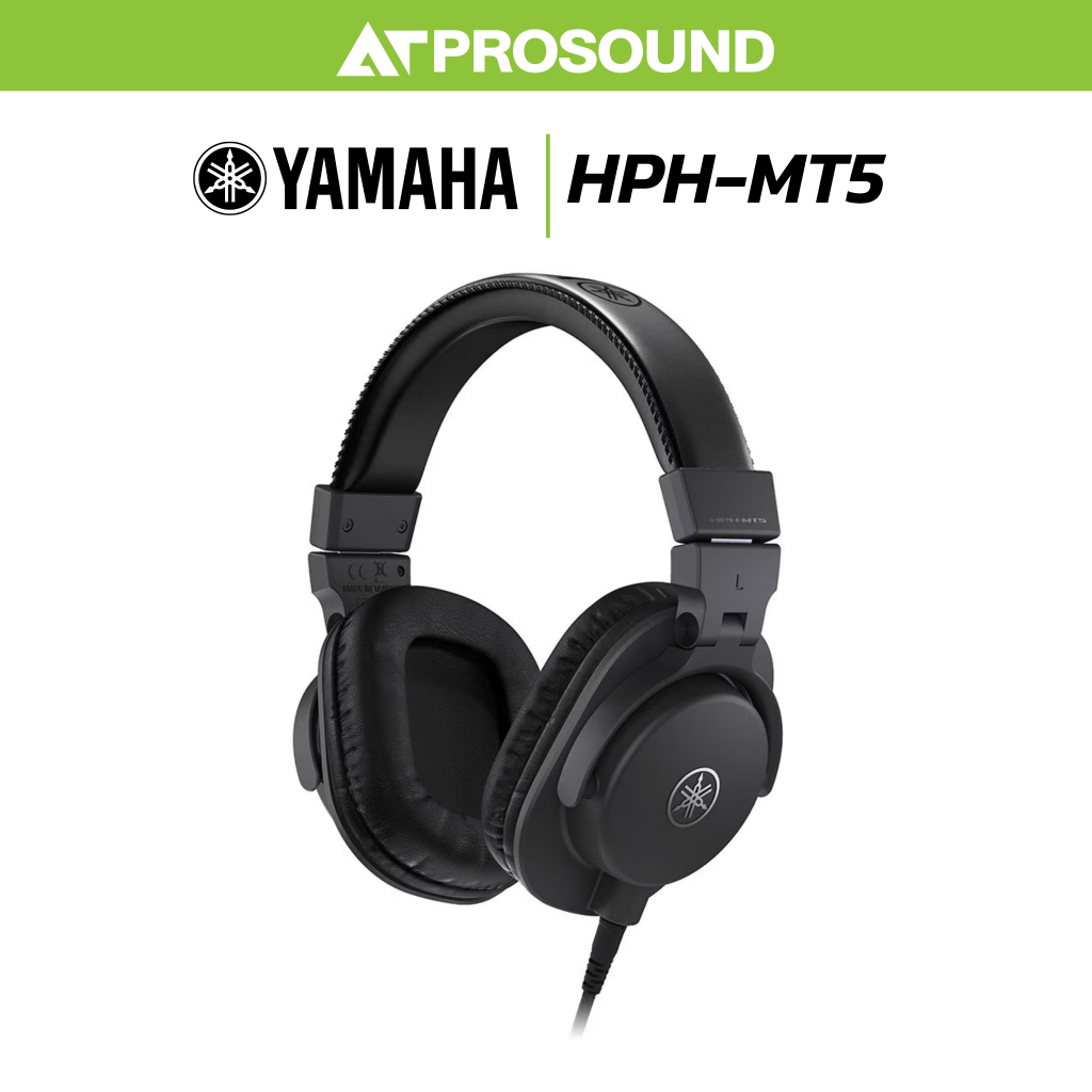 YAMAHA HPH-MT5 หูฟังครอบหูสตูดิโอมอนิเตอร์ ตอบสนองย่านความถี่ 20 Hz – 20 kHz น้ำหนักเบา AT Prosound