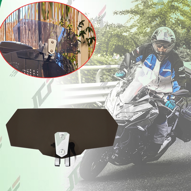 กระจกรถจักรยานยนต์ Airflow ปรับกระจก Extension Wind Deflector สีดํา Universal สําหรับ BMW Honda Yamaha Suzuki Ducati - รูปที่ 7