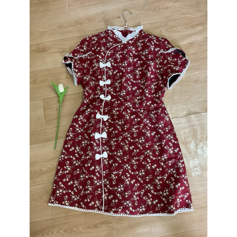 เดรสตรุษจีน สีแดง phawi มือ1 #เดรสphawi ไซซ์ 2xl