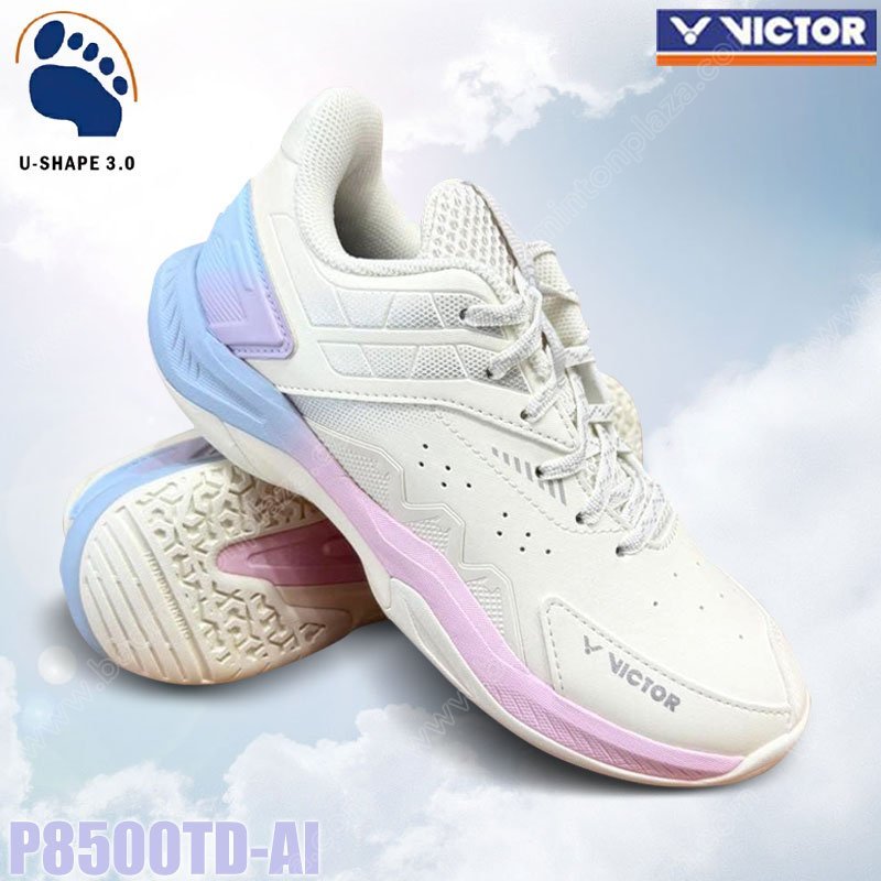 【 ของแท้ 💯% 】 รุ่นใหม่! รองเท้าแบดมินตัน วิคเตอร์ P8500TD หน้ากว้าง สีชมพู  (P8500TD-AI)