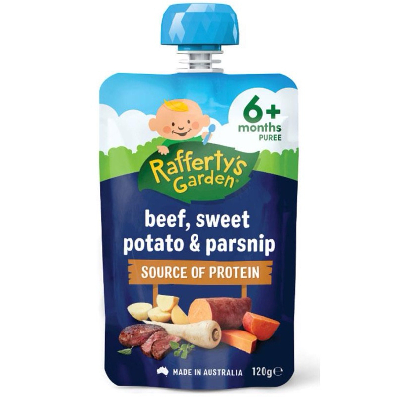Raffertys Garden 6+ Months Beef Sweet Potato & Parsnip 120g x 3 pack