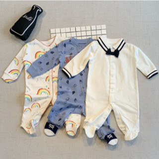 ผ้าฝ้าย 100% ชุดจั๊มสูทเด็ก ชุดจั๊มสูทแขนยาวสําหรับเด็ก เสื้…