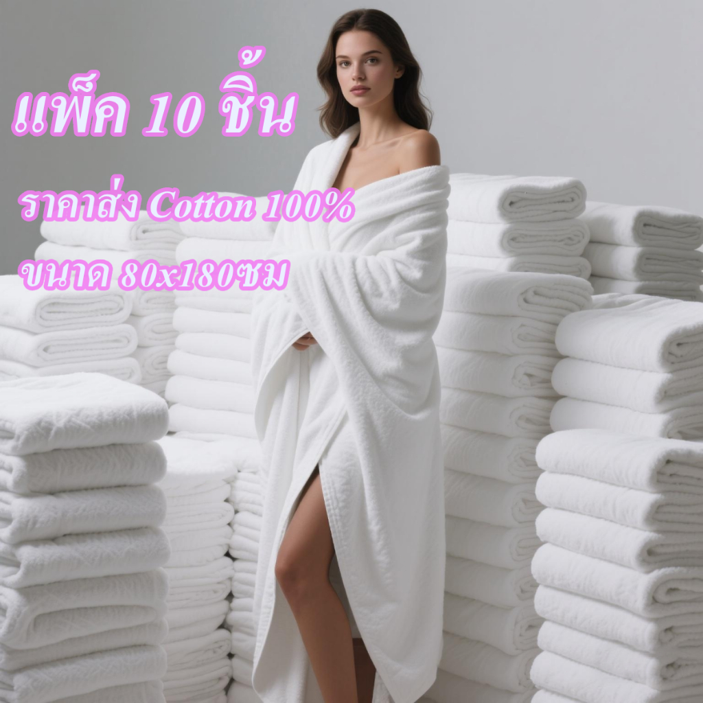ผ้าขนหนูโรงแรม（1ถุงมี10ชิ้นค่ะ）ผ้าเช็ดตัว Cotton 100% ผ้าเช็ดตัวผืนใหญ่ 18ปอนด์ 30x60 ผ้าขนหนูเกรดโร