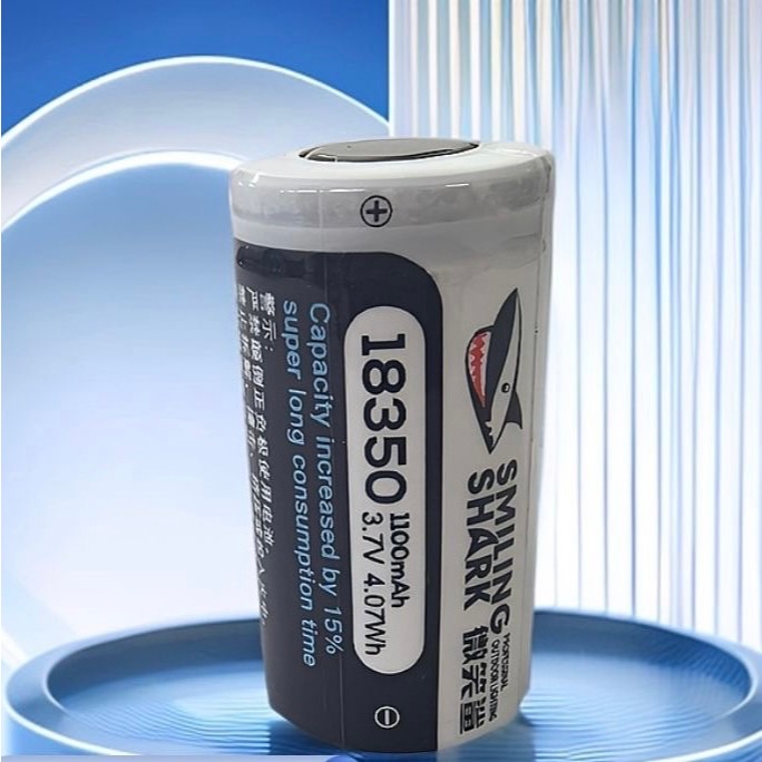 Smilingshark ถ่านชาร์จ 18350 1100mAh 3.7V ลอตใหม่ล่าสุด สินค้าพร้อมส่ง （1 ก้อน）