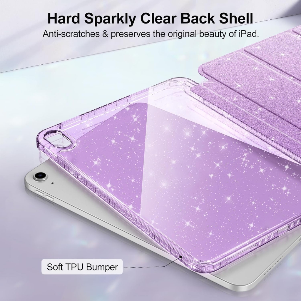 เคสาสำหรับipadสีกันกระแทกแวววาวfor Air M2/M3 11นิ้วAir4/5 10.9/ A16gen11 2025 gen10พร้อมช่องใส่ปากกา - ภาพย่อย 5