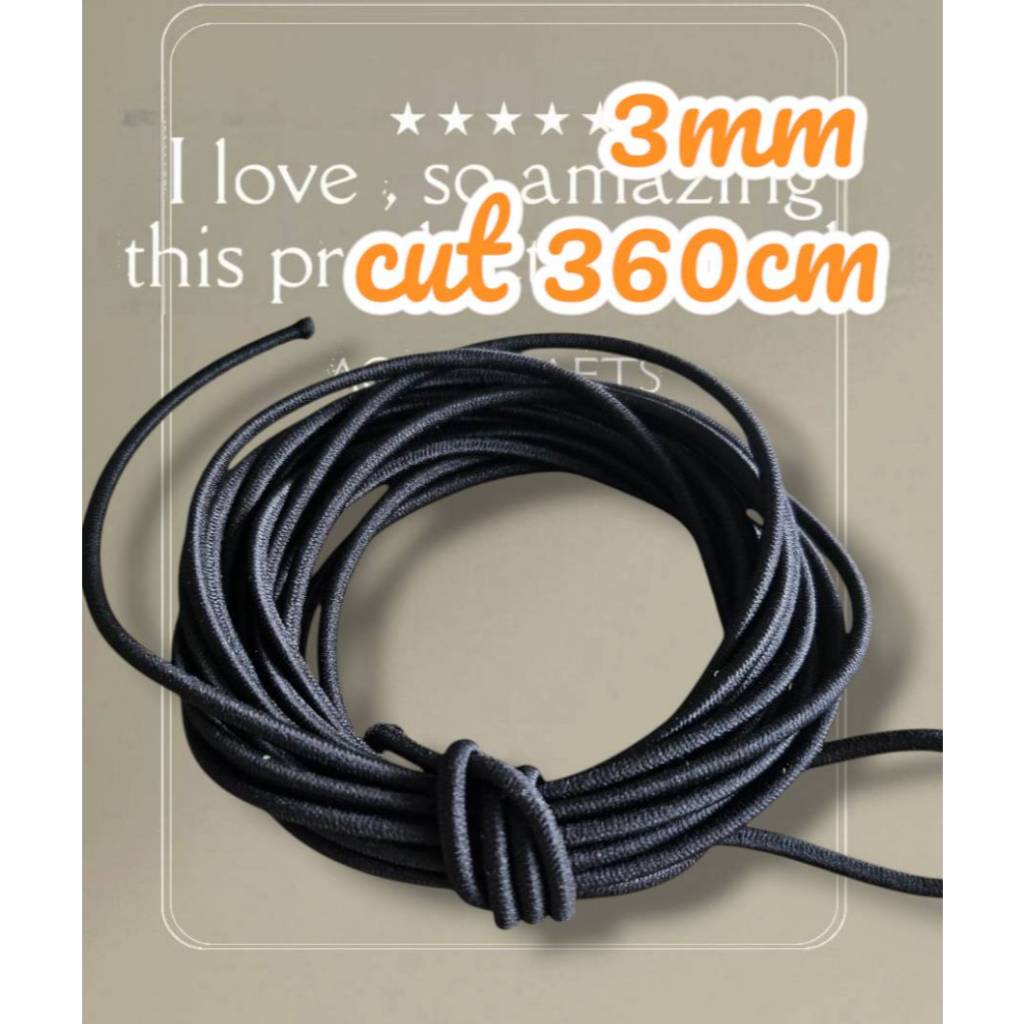 3 mm 4y 1pcs แบ่งตัดขนาดเล็ก 450cm ยางยืด เส้นกลม ใหญ่ สี ยางยืดเส้นกลม เอนกประสงค์ ขนาด 3 มิล
