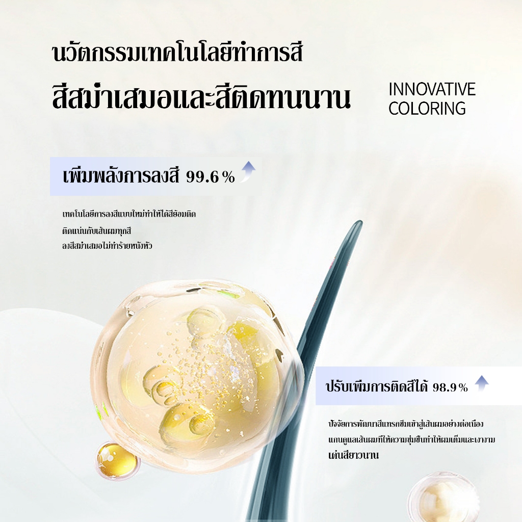 มีไอร้อนติดทนนานไม่จางลง🌹 CAYIROM สีย้อมผม ยาย้อมผม ย้อมผม หลังย้อมผมยังคงนุ่มและหวีง่าย เหมาะสำหรับย้อมผมบ่อย