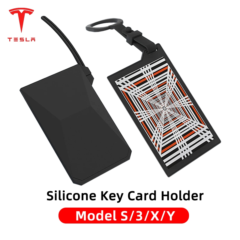 🚚จัดส่งจากไทย🚚  ซองซิลิโคนใส่คีย์การ์ด ลาย Tesla Model S 3 X Y สินค้ามีดีไซน์ นุ่ม ทำความสะอาดง่าย