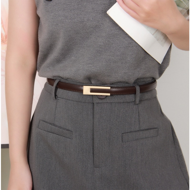 [จัดส่งรวดเร็วจากกรุงเทพ] เข็มขัดผู้หญิงรุ่นใหม่ปี 2025 แฟชั่นระดับไฮเอนด์อุปกรณ์เสริมชุดตกแต่งเอวเรียบง่ายเข็มขัดเวอร์ช - รูปที่ 4