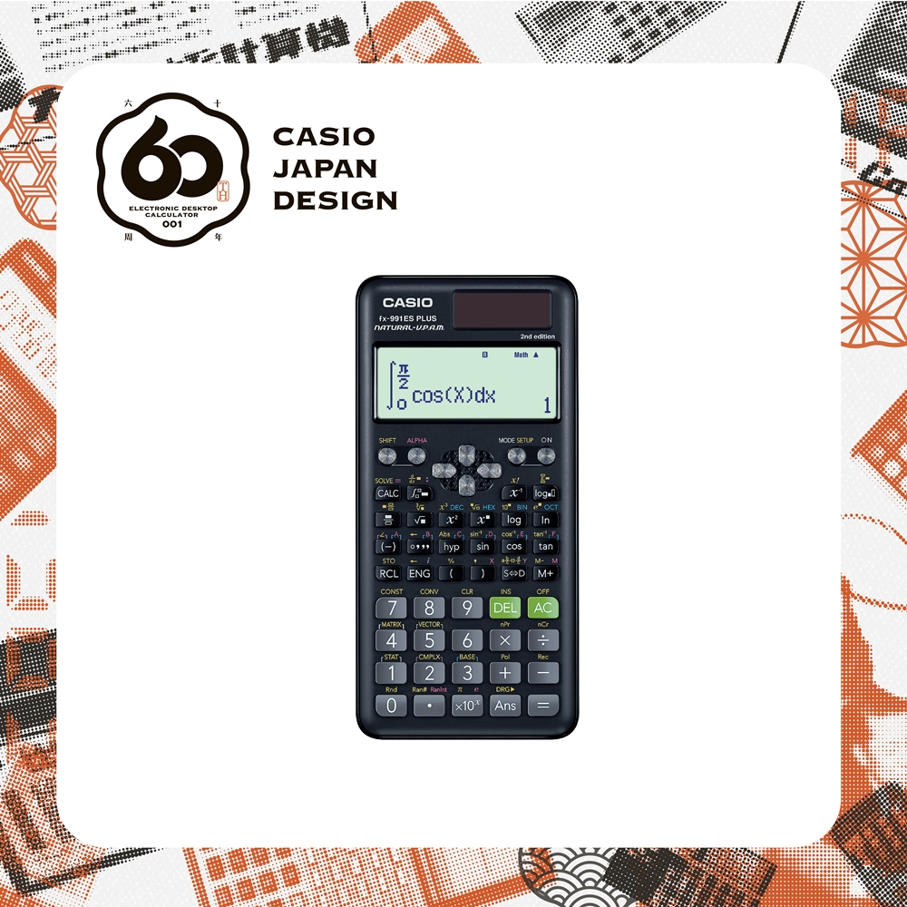 Casio Calculator เครื่องคิดเลข  คาสิโอ รุ่น  FX-991ESPLUS-2 สำหรับนักเรียน นักศึกษา สมการ 3 ตัวแปร 10+2 หลัก สีดำ
