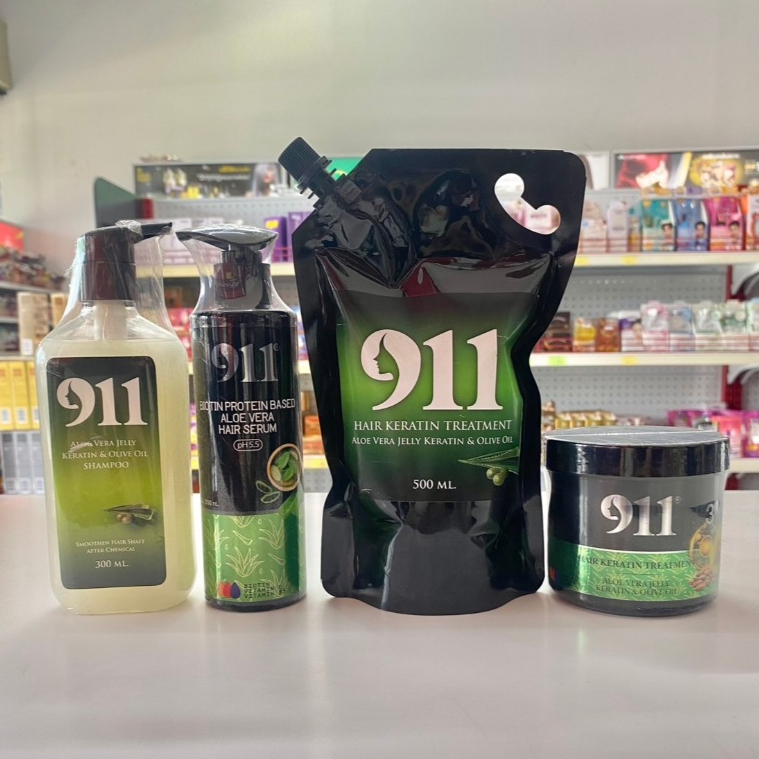 911 ชุดเคราติน บำรุงผมแห้งเสีย (รวม ) 911ทรีทเม้นท์/ แชมพูเคราติน/ เซรั่ม /แชมพูม่วง/