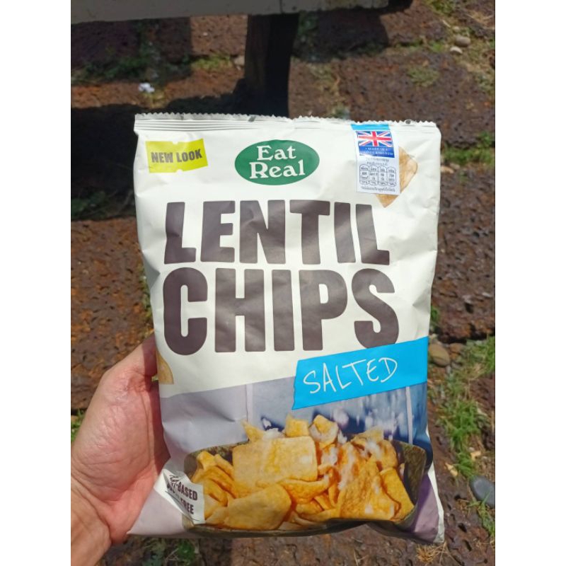 Eat Real Lentil Chips Salted 95g.แผ่นถั่วเลนทิลทอดกรอบ รสเกลือ 95 กรัม