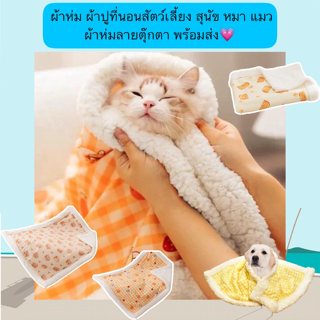 PP-1291 ผ้าห่มลายตุ๊กตา สำหรับสัตว์เลี้ยง หมา แมว สุนัข ใช้ได้ทั้งเป็นผ้าห่มและผ้าปูที่นอน