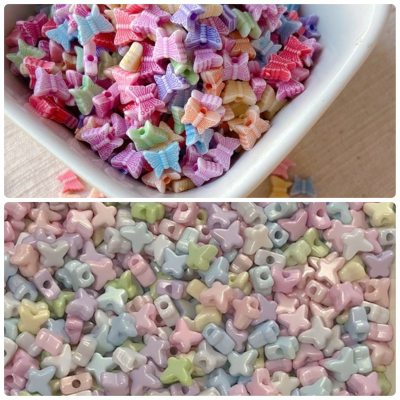 ผีเสื้อจิ๋วคละสี A040 มีหลายแบบ ลูกปัดตกแต่งdiy