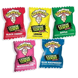 WARHEADS ลูกอมรสเปรี้ยวกลิ่นผลไม้ ชนิดต่างๆ (EXTREME SOUR HARD CANDY)