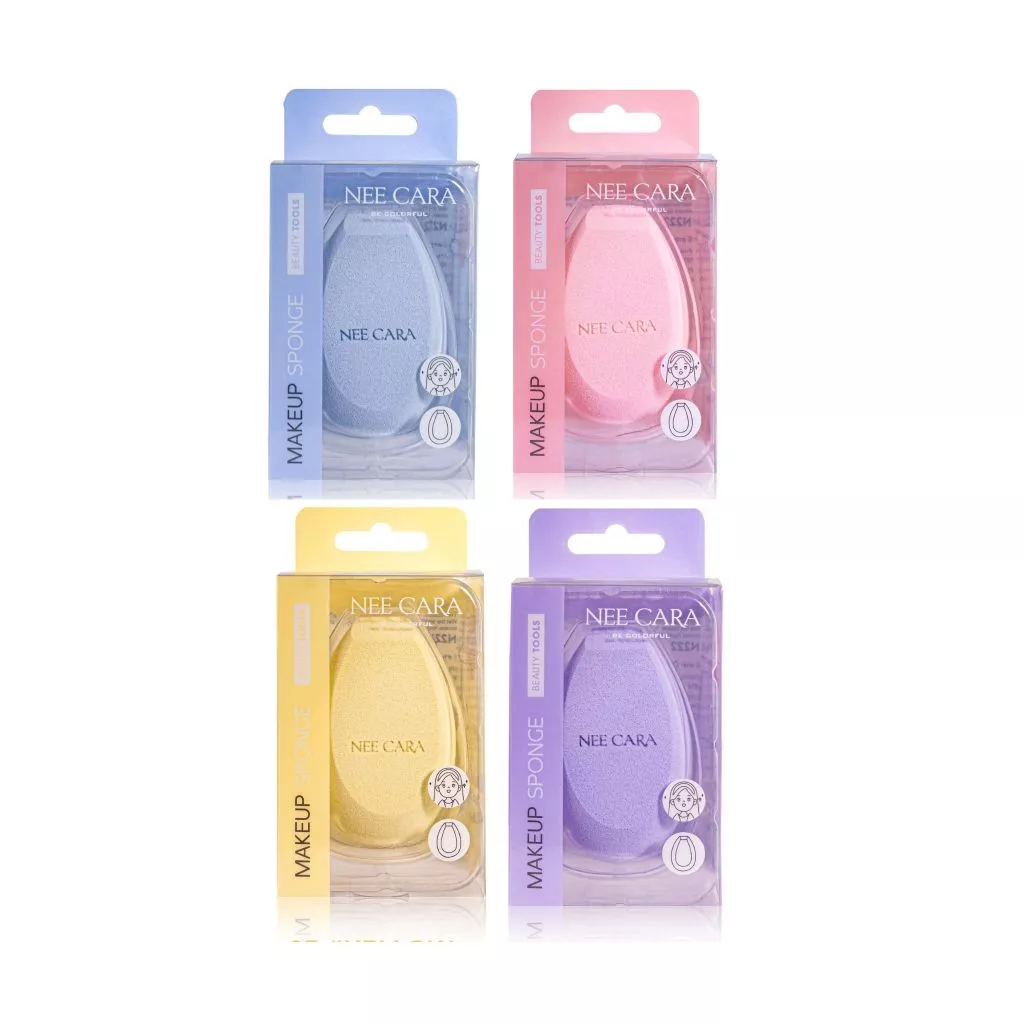 ♦️ของแท้·ส่งด่วน·ถูก♦️Nee Cara 2 Dual Purpose Colorful Sponge #N222 : neecara นีคาร่า ฟองน้ำ ทรงไข่ ตัดมุม x 1ชิ้น dayse