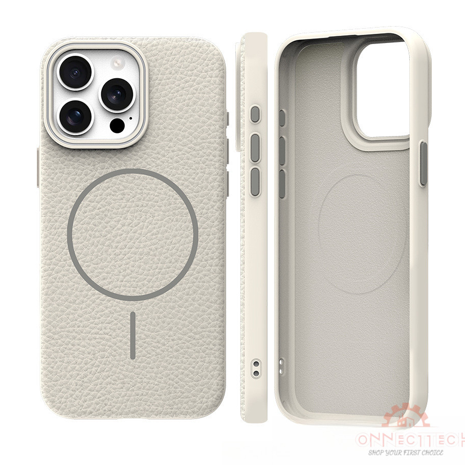 เคสโทรศัพท์หนังลิ้นจี่แบบแม่เหล็กสีตัดกัน  for เคสไอโฟน 11 13 17 16 15 เคส iphone 16 Pro max Pro max 15 13 14  Pro case