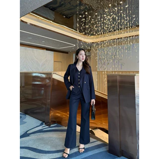 22000 Premium setsuit 3 ชิ้นสูท + เสื้อทรง vest กางเกงผ้าลายริ้ว