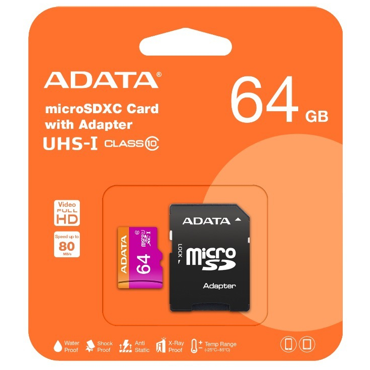 ADATA (เมมโมรี่การ์ด) 32GB 64GB 128GB รุ่น Premier Micro SDHC Class 10 With SD Adapter
