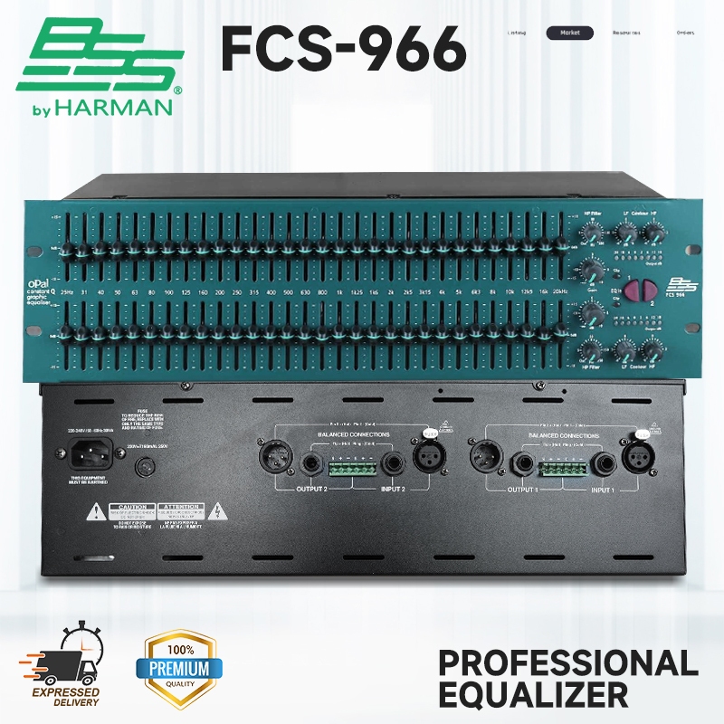 BSS FCS966 อีควอไลเซอร์ 2 x 31 BAND 2 ชั้น สไลด์ยาว 31 Band Graphic Equalizer ต่อต้านเสียงหอน EQ EQUALIZER อีควอไ