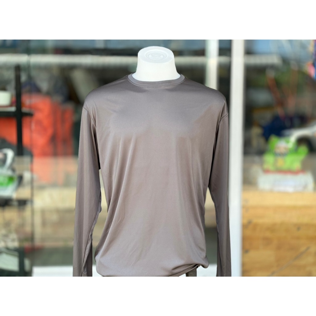 เสื้อคนงานสกรีนฟรีด้านหลัง คอกลม แขนยาว ยกโหล 12 ตัว (ระบุสีได้)