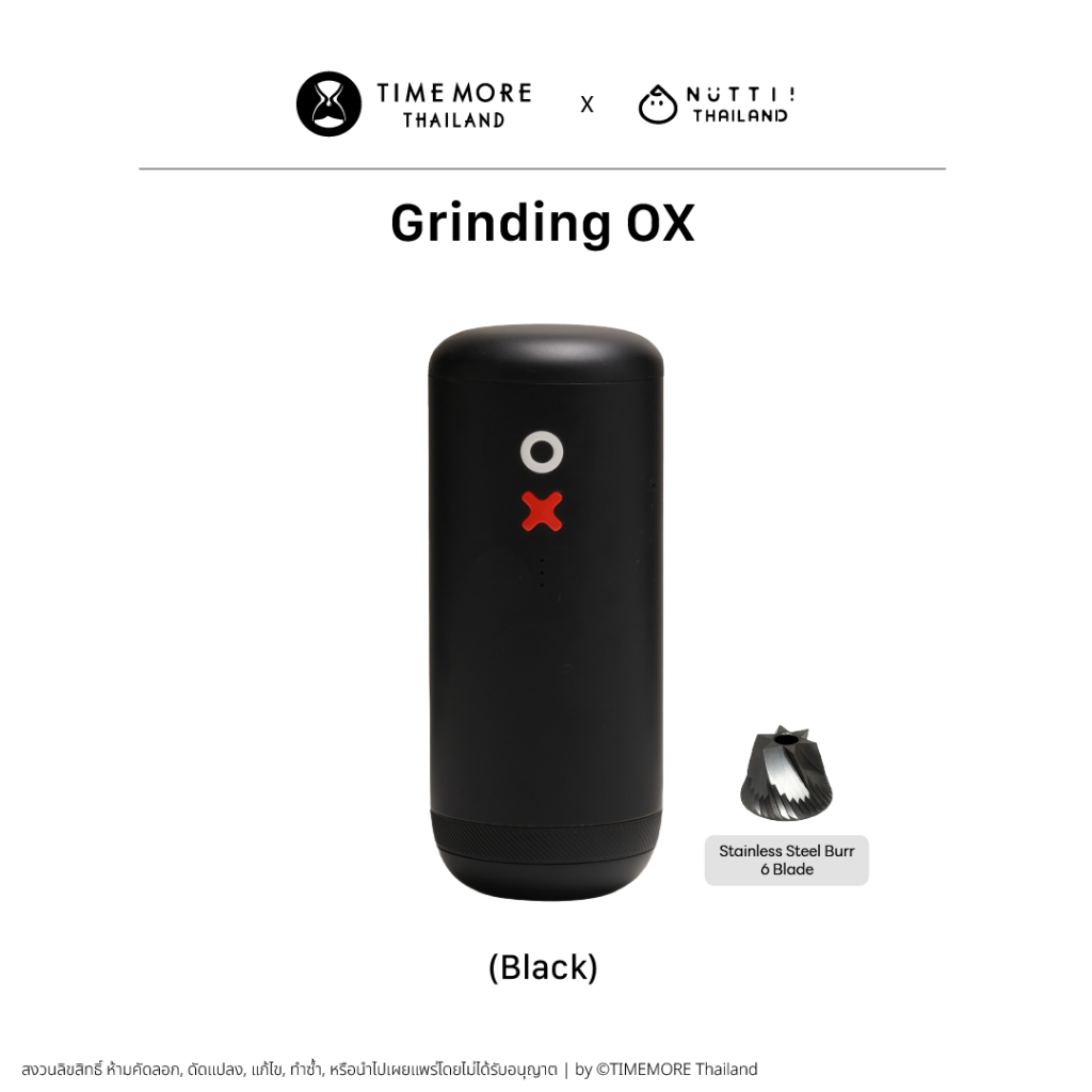 TIMEMORE x Nuttii -- เครื่องบดกาแฟอัตโนมัติแบบพกพา Grinding OX