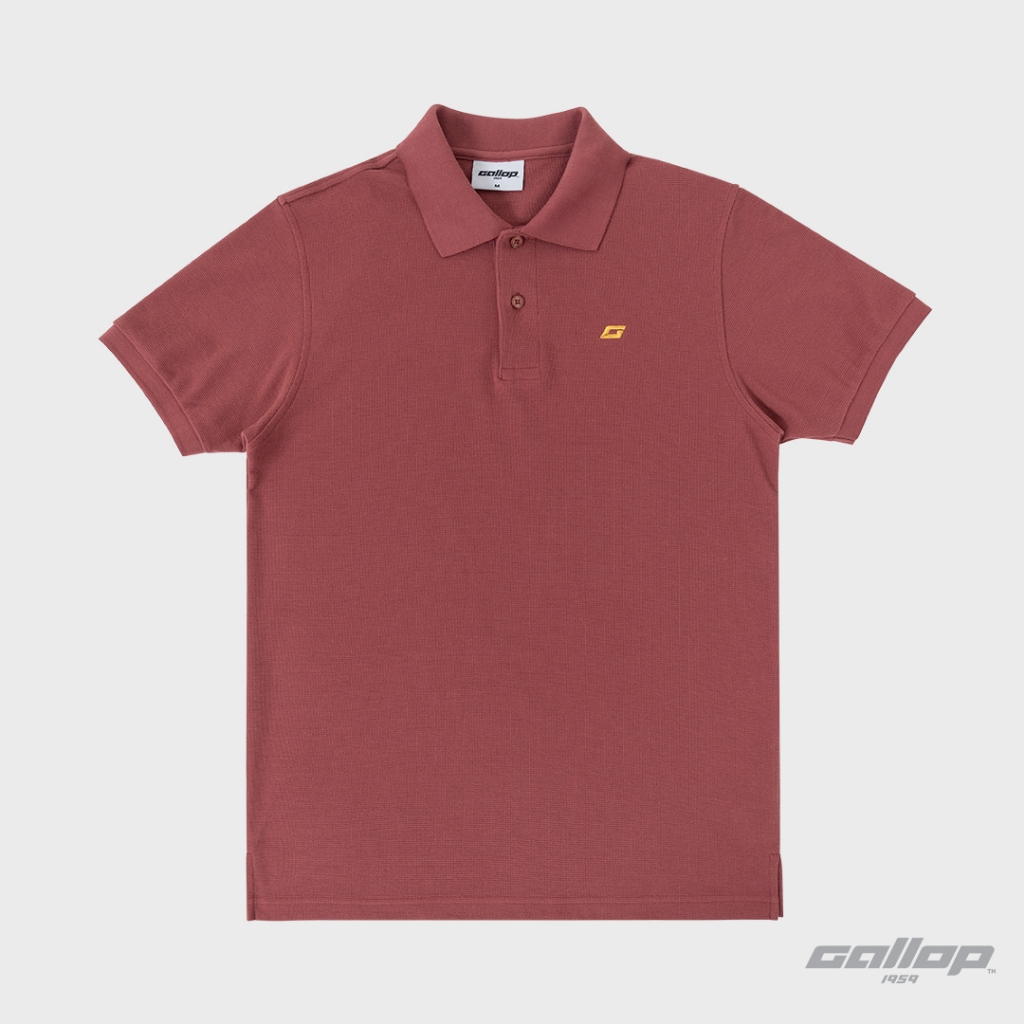 GALLOP : WRINKLE FREE WAFFLE POLO เสื้อโปโลผ้าวาฟเฟิลผู้ชาย รุ่น GP9062 Set CELLAR Color / ราคาปกติ 1290.-