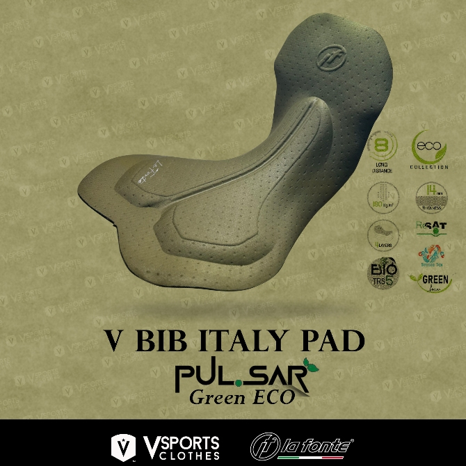 V Bib italy pad Pulsar Green Eco🌱 กางเกงจักรยาน เป้าตัวใหม่ล่าสุด