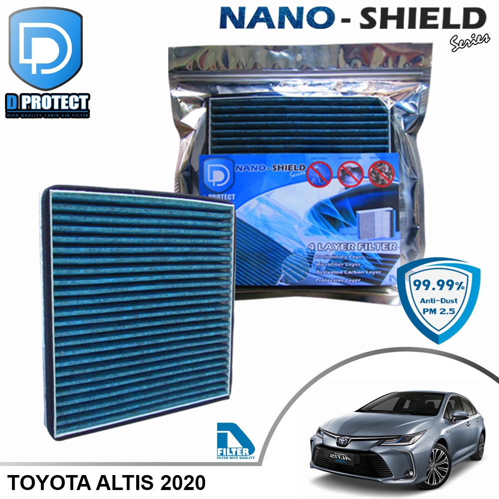 กรองแอร์ Toyota โตโยต้า อัลติส Altis 2020,Camry 2018-2020,Chr สูตรนาโน (Nano-Shield Series) RB043P-CHR-NANO