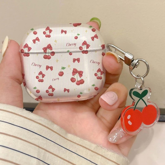 🍒จัดส่งจากกรุงเทพ🍒 AirPods 4 Pro2 Pro 3 2 1 cute cherry ลายเชอรี่เรียบง่ายน่ารักCase กรณีปลอกสําหรับ AirPods gen3 TPU