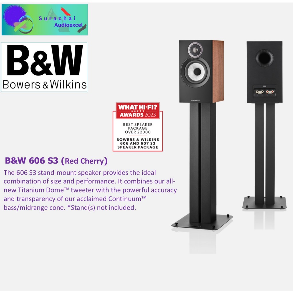 B&W : 606 S3 (RED CHERRY)  Bookshelf Speakers