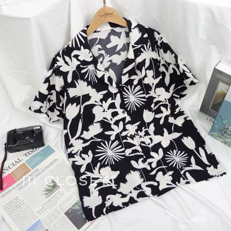 ส่งต่อ เชิ้ตสีดำลายขาว lll closet