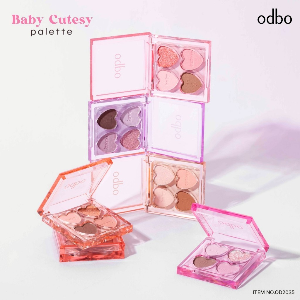 OD2035 อายแชโดว์หัวใจเบบี้ คิ้วท์ซี่ 4 สี odbo Baby Cutesy Palette