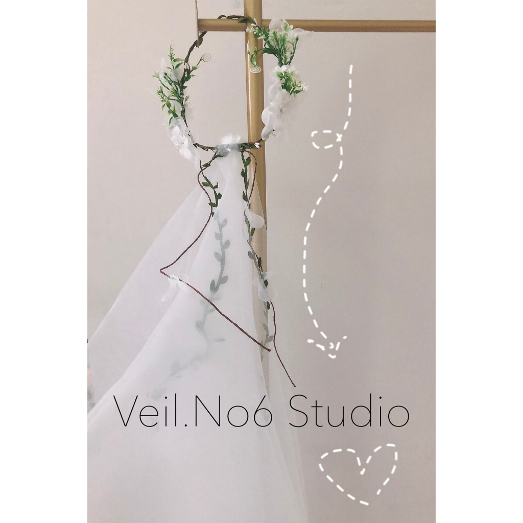 Veil.No1มงกุฏดอกไม้ติดเวลในตัว พร้อมส่ง🇹🇭