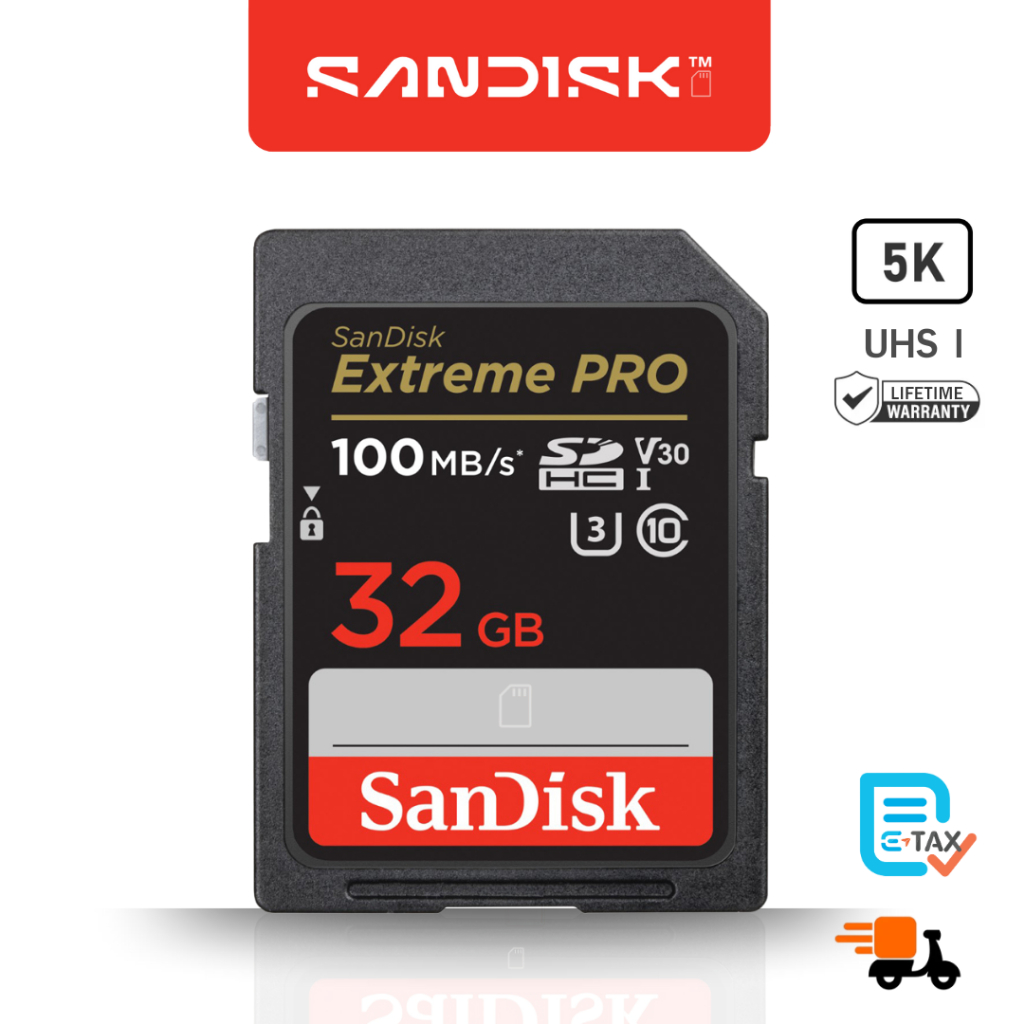 SanDisk Extreme Pro SD Card SDHC 32GB (SDSDXXO-032G-GN4IN) ความเร็วอ่าน 100MB/s เขียน 90MB/s SDCARD