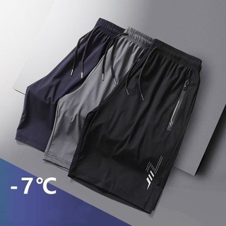 กางเกงขาสั้นลำลองสำหรับเล่นกีฬาฤดูร้อน กางเกงขาสั้นผ้าไหมน้ำแข็งระบายอากาศได้ดีสำหรับผู้ชาย กางเกงบาสเก็ตบอลหลวมแห้งเร็ว