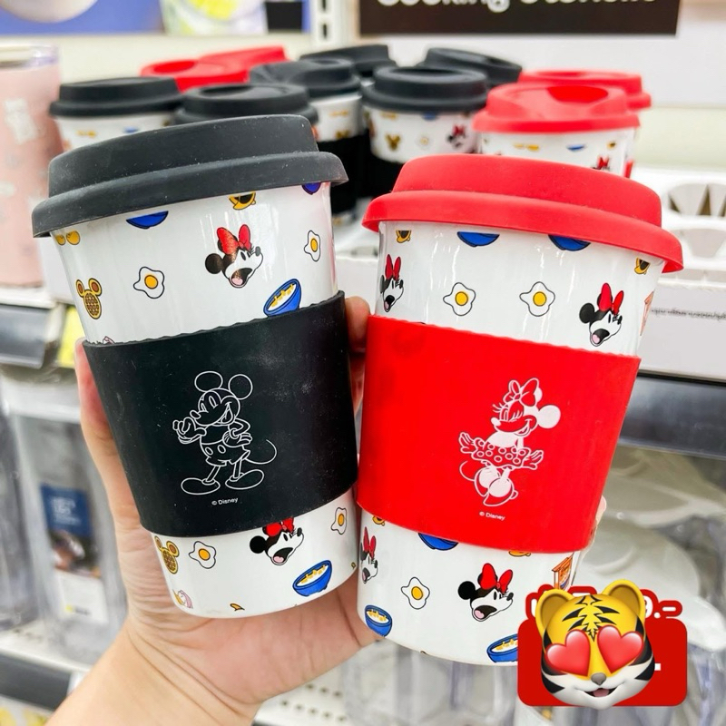 Tesco Lotus X Mickey Mouse แก้วเซรามิคพร้อมฝาปิด ลายมมิกกี้เม้าส์ ขนาด 400 ml.