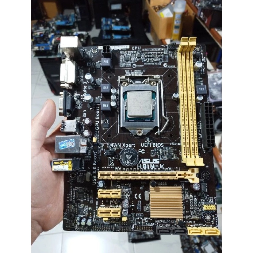 Mainboard1150 GEN4 พร้อม CPU I3 41xx พัดลมและฝาหลัง