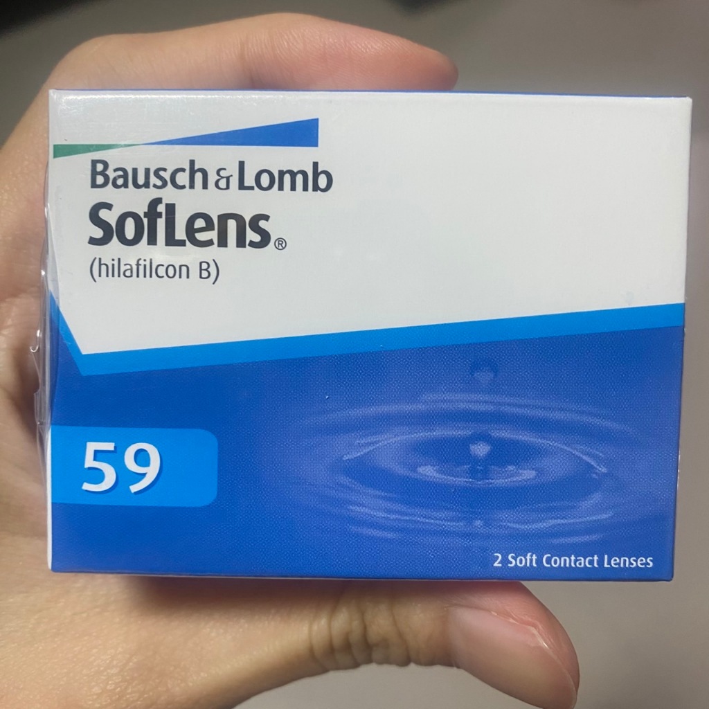 Bausch & Lomb softlens59 คอนแทคเลนส์รายเดือน กล่องละ1คู่ ของแท้มีกล่อง EXP 10/2027 (-2.25 D)