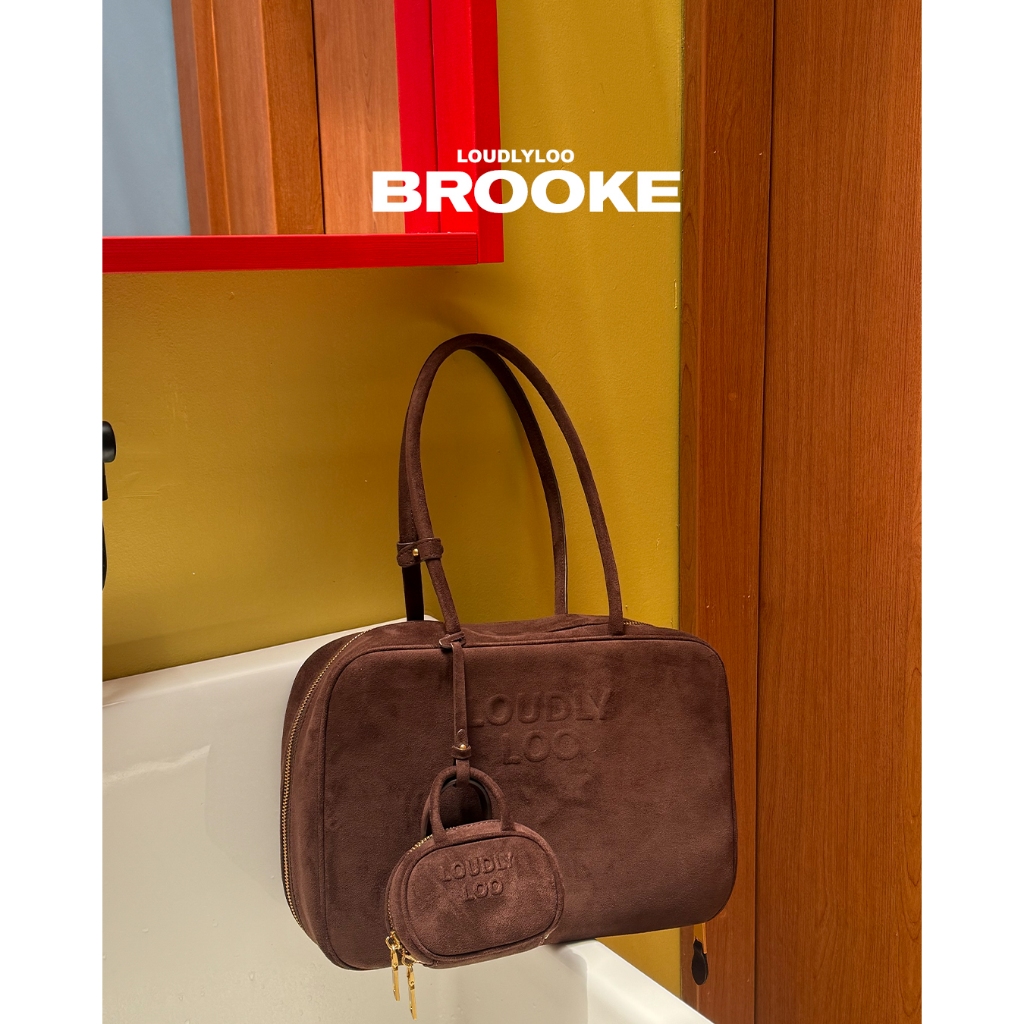 LOUDLYLOO l BROOKE TRACK BAG กระเป๋าผ้าหนังกลับพร้อมใบ MINI