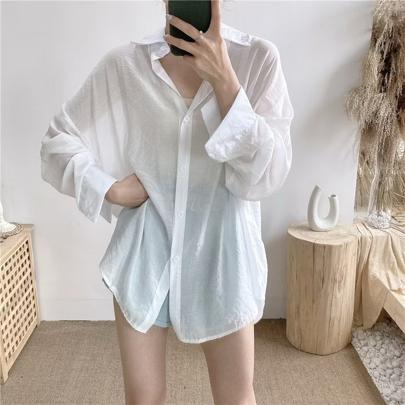 เสื้อเชิ้ต เสื้อคลุมไปทะเล เสื้อเชิ้ตแขนยาว