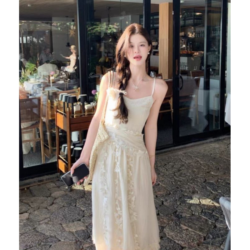 เดรสยาวสายเดียว นำเข้าสไตล์เกาหลี ฟรีไซส์
