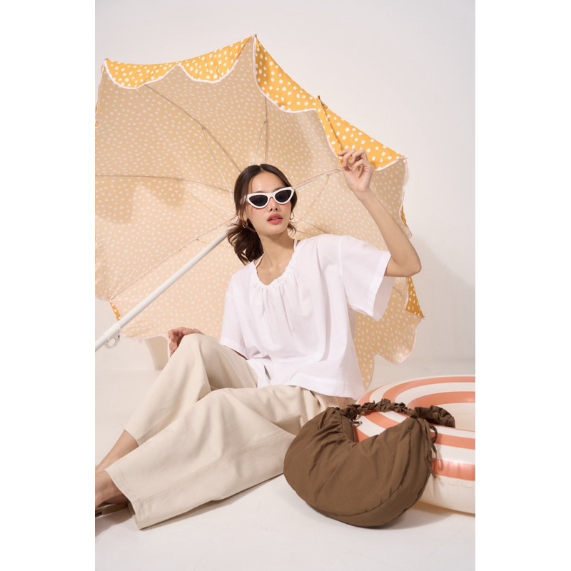 Ai Linen tie neck top by MAMIL